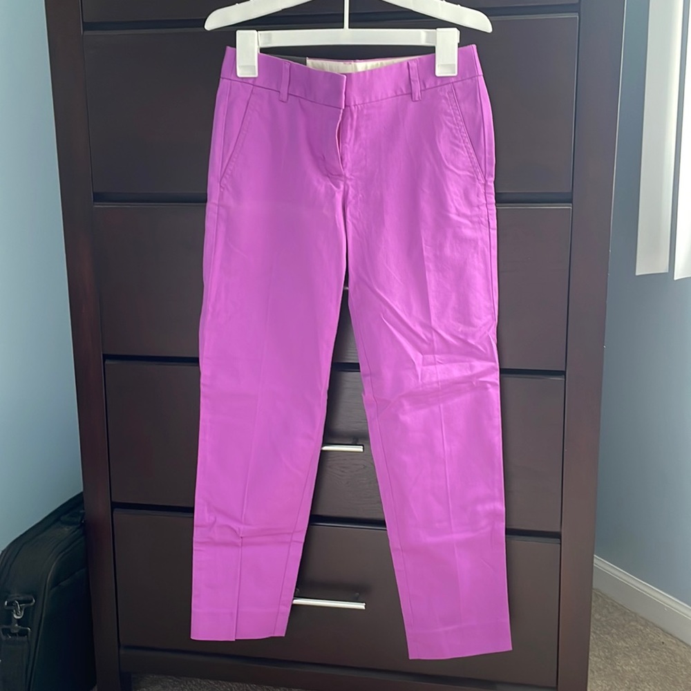 Purple J. Crew Skimmer Pant City Fit